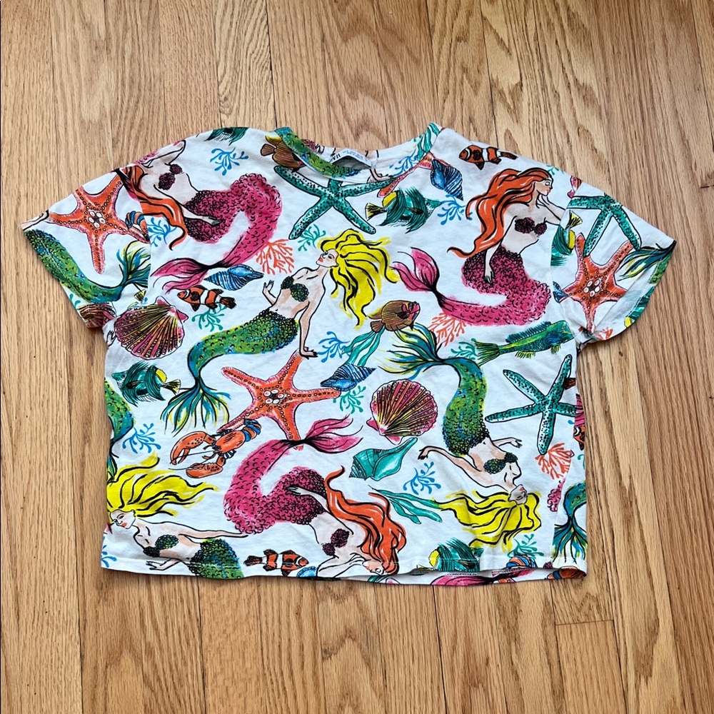 ZARA Colorful Mermaid Print T-Shirt